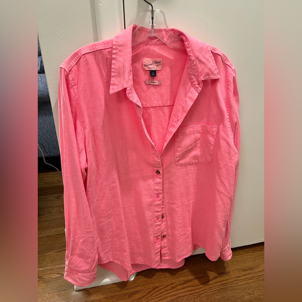 NWOT Hot Pink Button Down